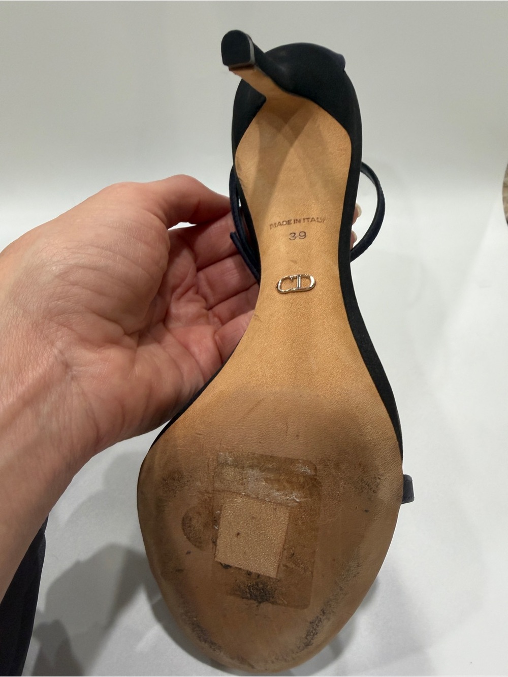 Authentic 2014 Christian Dior Navy Silk Satin Rosette Stilettos-39 - Picture 13 of 13
